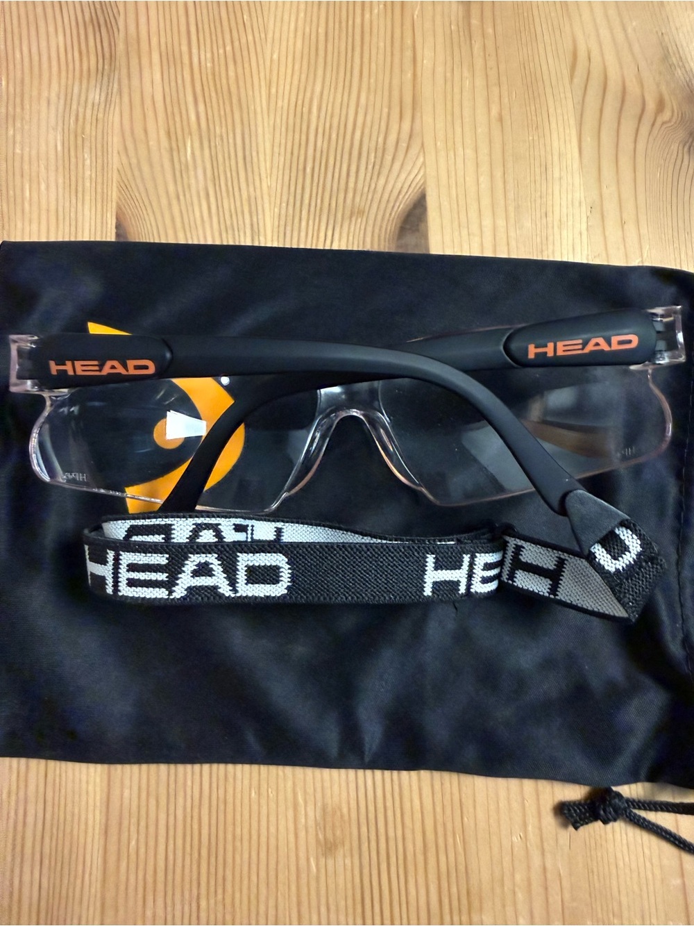 HEAD Black Safety Goggles with Orange Logo Accents